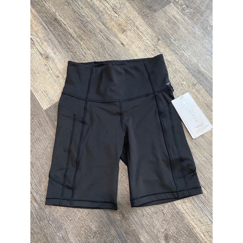 Athleta Black Ultimate Stash II 7” Biker Shorts Size XS